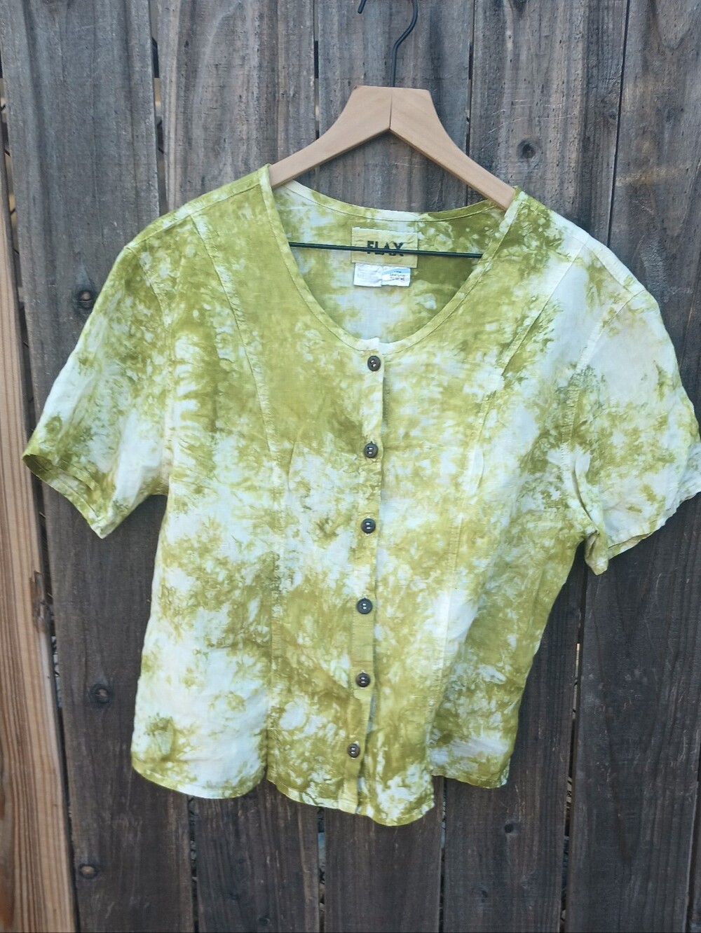 Flax Linen Button Front Hand Dyed